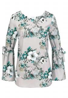 Druckbluse grau