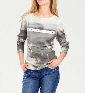 Druckshirt ecru-grau