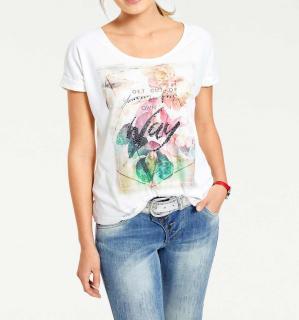 Druckshirt mit Nieten ecru