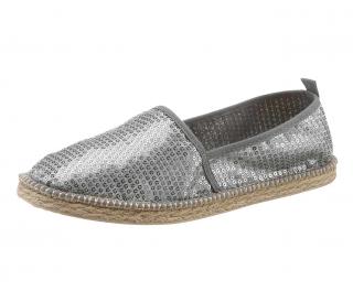 Espadrilles mit Pailletten grau