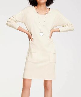 Feinstrickkleid creme