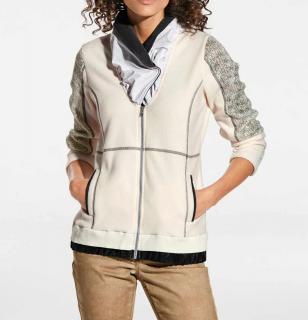 Fleece-Strickjacke ecru