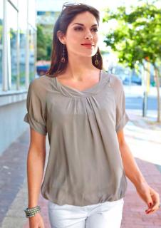 Georgette-Bluse taupe