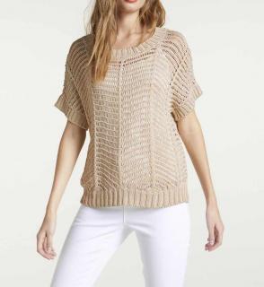 Grobstrick-Pullover beige