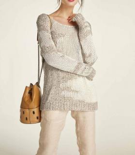 Grobstrickpullover beige-ecru