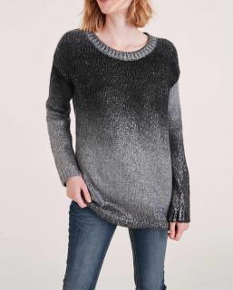 Grobstrickpullover grau-silberfarben