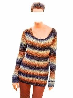 Grobstrickpullover orange-bunt