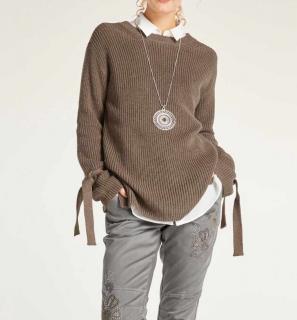 Grobstrickpullover taupe