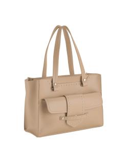 Handtasche mit Nieten camel