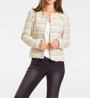 Jacquardblazer creme-nude-grau