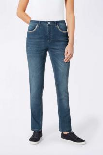 Jeans mit Stickerei blau-used