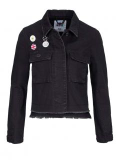 Jeansjacke mit Buttons schwarz