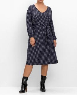 Jerseykleid mit Alloverprint schwarz-lila