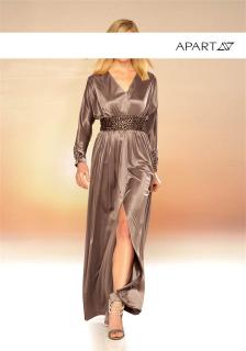 Jerseykleid mit Steinen taupe