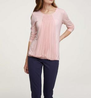 Jerseyshirt mit Chiffon rosé