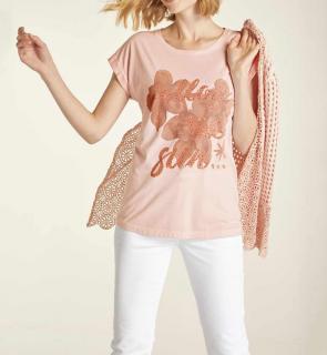 Jerseyshirt mit Strass rosé