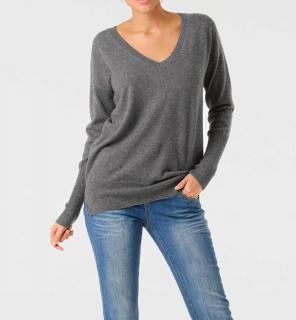 Kaschmirpullover grau-melange