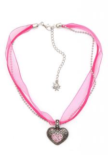 Kette mit Anhänger pink-silberfarben