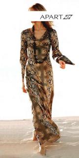 Kleid Snakeprint taupe-cognac