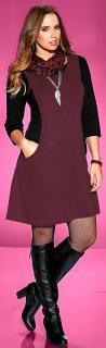 Kleid bordeaux-schwarz