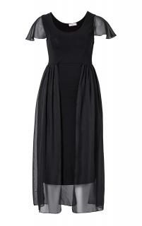 Kleid mit Chiffon schwarz