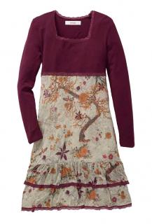 Kleid mit Spitze beere-bunt