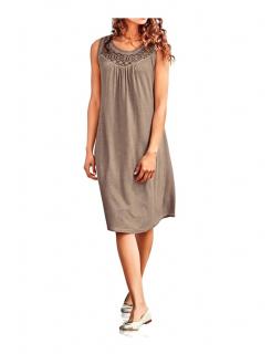 Kleid mit Spitze taupe