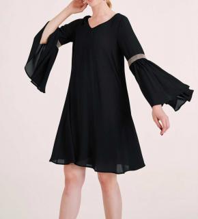 Kleid mit Volants schwarz