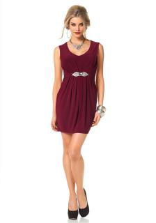 Kleid mit Zierelement bordeaux