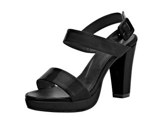 Lack-Sandalette schwarz Größe 42