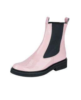 Lackleder-Chelsea-Boots rosa