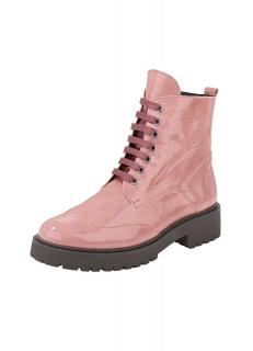 Lackleder-Stiefelette rosé