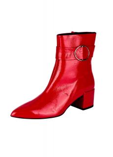 Lackleder-Stiefelette rot