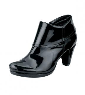 Lackleder-Stiefelette schwarz