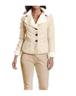 Lammfell-Look-Jacke sand-creme