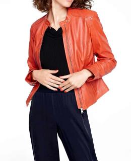 Lammnappaleder-Lederjacke blutorange