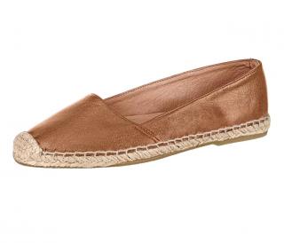 Leder-Espadrilles cognac