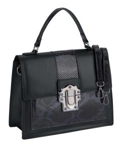 Leder-Handtasche schwarz