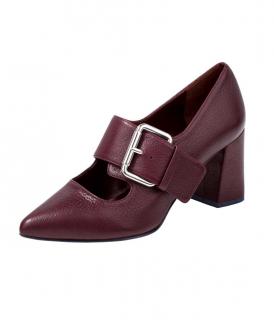 Leder-Pumps bordeaux