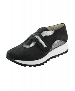 Leder-Sneaker schwarz