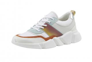 Leder-Sneaker weiß-bunt