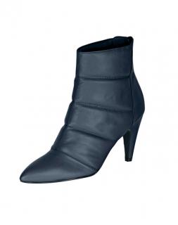 Leder-Stiefelette marine