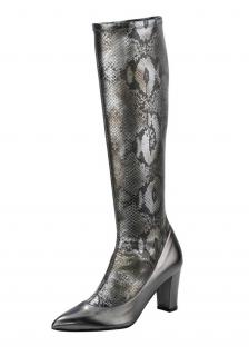 Lederstiefel mint-silber-metallic