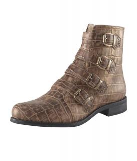 Lederstiefelette taupe