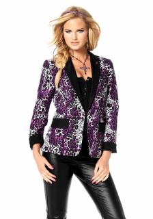 Leomuster-Blazer lila-bunt