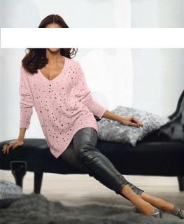 Lochmusterpullover rosa