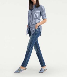 Longbluse blau