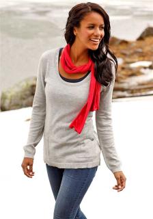 Longpullover grau