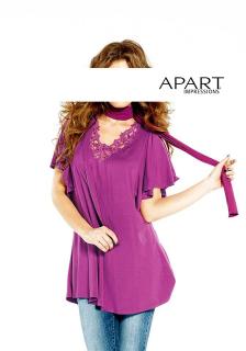 Longshirt mit Schal fuchsia