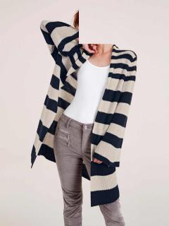 Longstrickjacke marine-offwhite